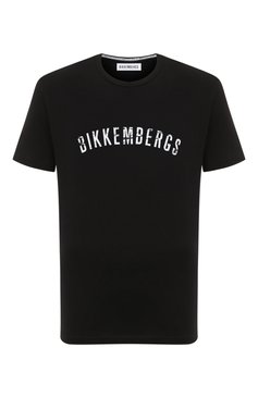 Мужская хлопковая футболка DIRK BIKKEMBERGS черного цвета, арт. BM/T0159 | Фото 1 (Рукава: Короткие; Длина (для топов): Стандартные; Принт: С принтом; Материал сплава: Проставлено; Материал внешний: Хлопок; Драгоценные камни: Проставлено; Стили: Кэжуэл)