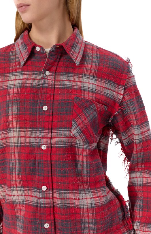 Хлопковая рубашка R13 R13WR008-R604B Красный  R13WR008-R604B Фото 5