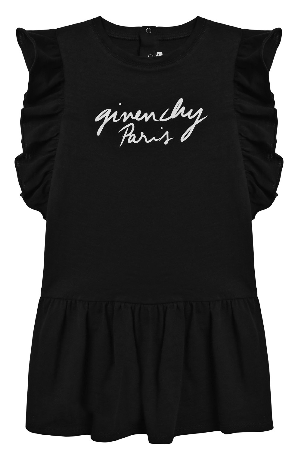 Хлопковое платье GIVENCHY черного цвета по цене 14550 руб., арт. H02039/6M-18M, фото 1 Хлопковое платье GIVENCHY, арт. H02039/6M-18M, фото 1