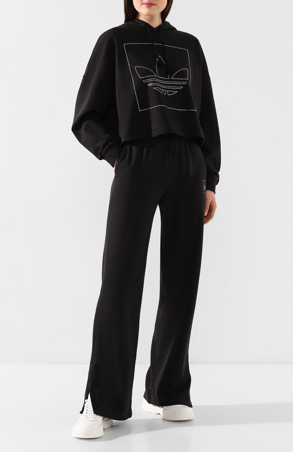 Хлопковое худи ADIDAS ORIGINALS черного цвета по цене 4820 руб., арт. FM1915, фото 2 Хлопковое худи ADIDAS ORIGINALS, арт. FM1915, фото 2
