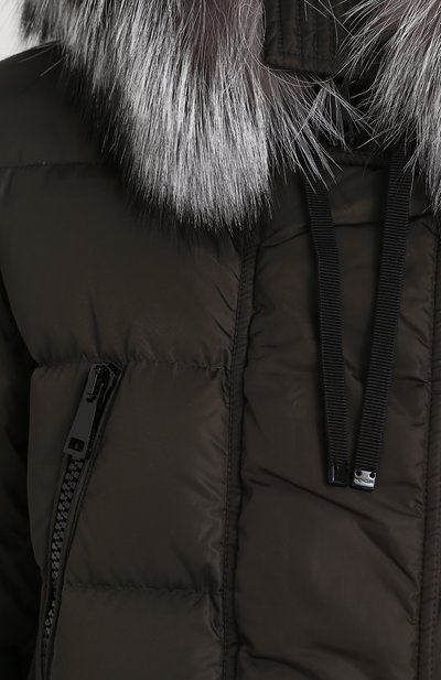 Приталенный стеганый пуховик с меховой отделкой капюшона MONCLER, арт. C2-093-49885-25-54155, фото 5