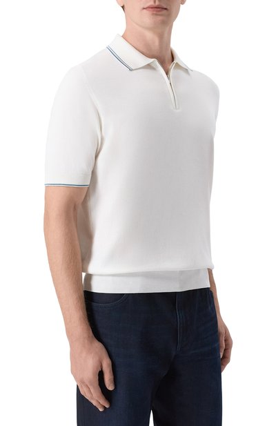 Поло из хлопка и шелка MVST белого цвета по цене 99500 руб., арт. M26.CSM.K425, фото 3 Поло из хлопка и шелка MVST, арт. M26.CSM.K425, фото 3