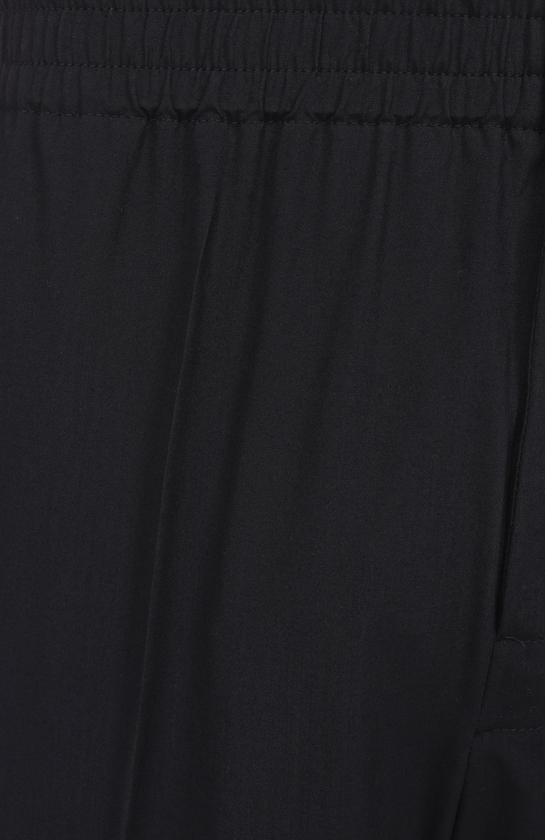 Мужские шерстяные брюки BOTTEGA VENETA темно-синего цвета, арт. 811897/V4XP0 | Фото 6 (Материал внешний: Шерсть; Длина (брюки, джинсы): Стандартные; Случай: Повседневный; Стили: Кэжуэл)