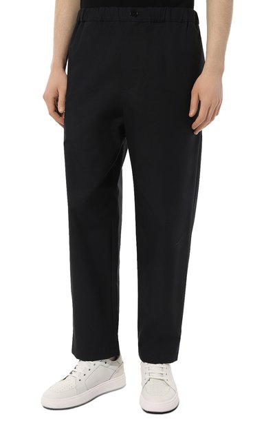 Хлопковые брюки JIL SANDER темно-синего цвета по цене 76400 руб., арт. J47KA0016/J45039, фото 3 Хлопковые брюки JIL SANDER, арт. J47KA0016/J45039, фото 3
