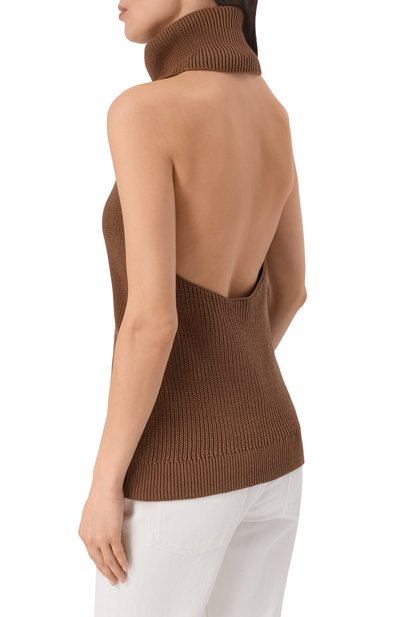 Хлопковый топ 12 STOREEZ коричневого цвета по цене 15000 руб., арт. 136412, фото 4 Хлопковый топ 12 STOREEZ, арт. 136412, фото 4