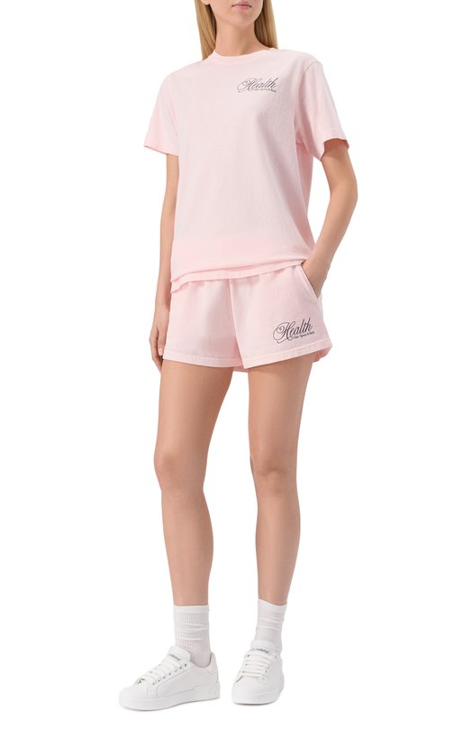 Хлопковая футболка Sporty and Rich T0043620078P140 Розовый  T0043620078P140 Фото 2