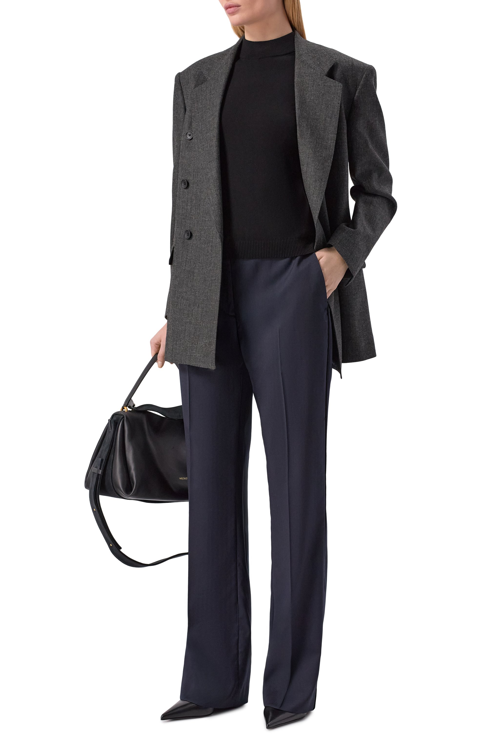 Шерстяные брюки THE KOOPLES темно-синего цвета по цене 36400 руб., арт. FPAN31152K, фото 2 Шерстяные брюки THE KOOPLES, арт. FPAN31152K, фото 2