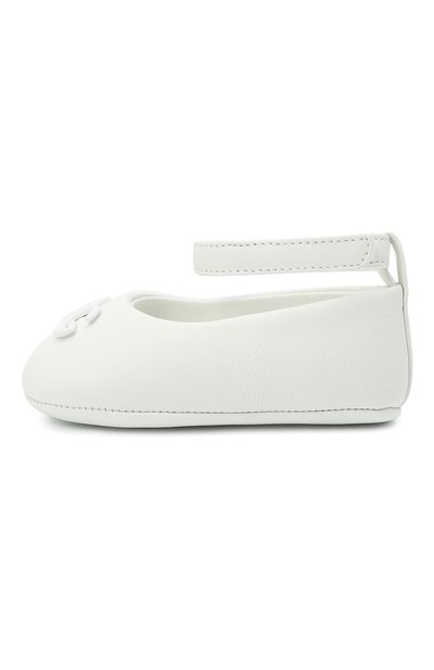 Кожаные пинетки DOLCE & GABBANA белого цвета по цене 28500 руб., арт. DK0065/A1293, фото 2 Кожаные пинетки DOLCE & GABBANA, арт. DK0065/A1293, фото 2