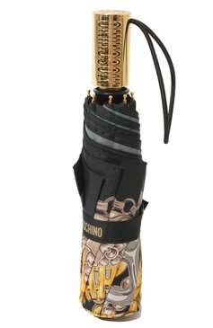 Женский складной зонт MOSCHINO черного цвета, арт. 8843-0PENCL0SE | Фото 4 (Материал: Металл, Синтетический материал, Текстиль; Нос: Не проставлено)
