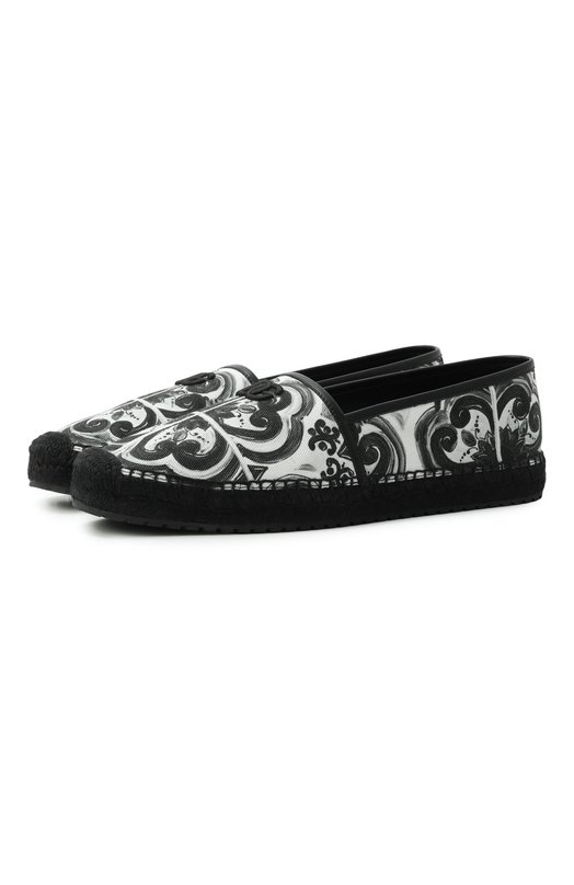 Текстильные эспадрильи Dolce & Gabbana A50730/AD506 Чёрно-белый A50730/AD506