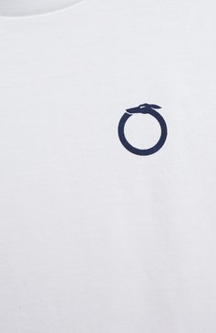Детская хлопковая футболка TRUSSARDI JUNIOR белого цвета, арт. TBP23008TS | Фото 3 (Материал внешний: Хлопок; Рукава: Короткие; Мальчики Кросс-КТ: Футболка-одежда; Материал сплава: Проставлено; Драгоценные камни: Проставлено)