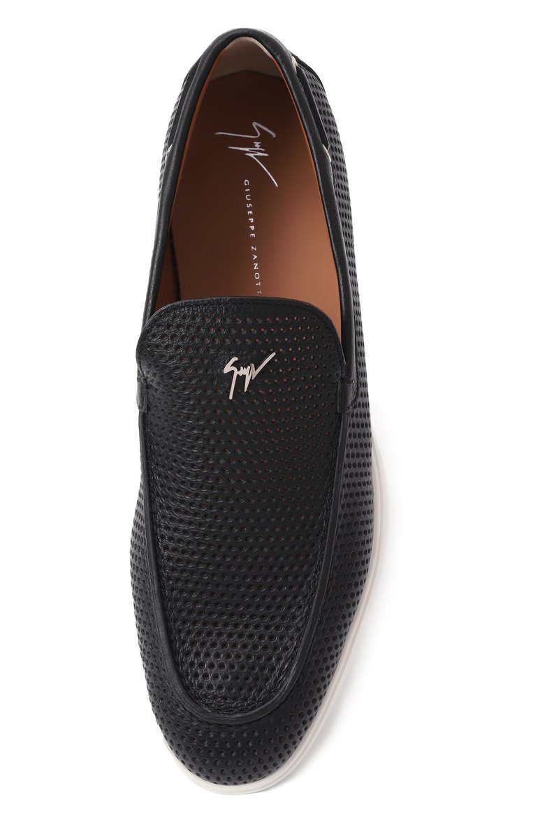 Мужские кожаные лоферы GIUSEPPE ZANOTTI DESIGN черного цвета, арт. EU50022 | Фото 6 (Материал внешний: Натуральная кожа; Материал внутренний: Натуральная кожа; Нос: Не проставлено; Материал сплава: Проставлено; Стили: Кэжуэл)
