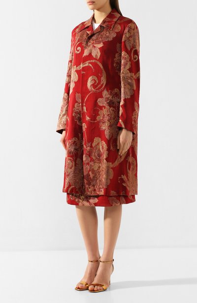 Пальто из смеси хлопка и льна DRIES VAN NOTEN красного цвета по цене 133000 руб., арт. 201-10279-9362, фото 3 Пальто из смеси хлопка и льна DRIES VAN NOTEN, арт. 201-10279-9362, фото 3