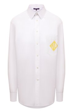 Женская хлопковая рубашка RALPH LAUREN белого цвета, арт. 290865271 | Фото 1 (Рукава: Длинные; Материал внешний: Хлопок; Длина (для топов): Удлиненные; Женское Кросс-КТ: Рубашка-одежда; Стили: Кэжуэл, Классический; Принт: Без принта; Региональные ограничения белый список (Axapta Mercury): RU; Материал сплава: Проставлено; Драгоценные камни: Проставлено)