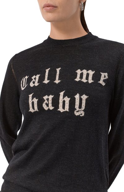 Шерстяной пуловер ZADIG AND VOLTAIRE темно-серого цвета по цене 37800 руб., арт. KWSW02785, фото 5 Шерстяной пуловер ZADIG AND VOLTAIRE, арт. KWSW02785, фото 5