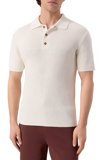 Поло изо льна и хлопка 12 STOREEZ кремового цвета по цене 17000 руб., арт. 132644, фото 3 Поло изо льна и хлопка 12 STOREEZ, арт. 132644, фото 3