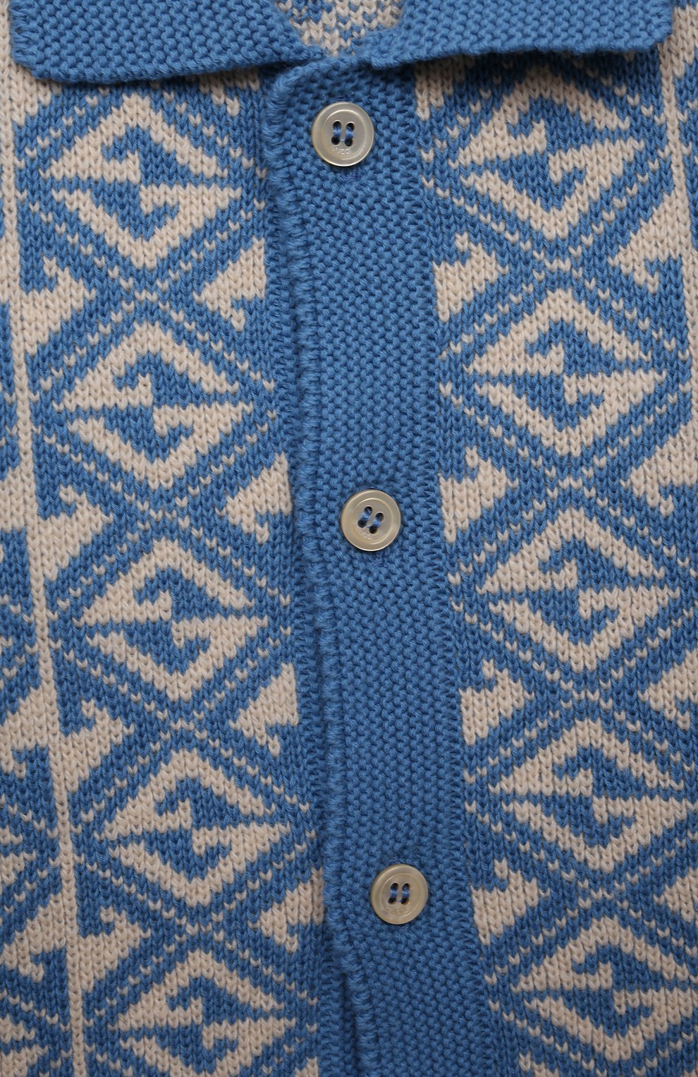 Кардиган из хлопка и шерсти GUCCI голубого цвета по цене 61850 руб., арт. 671172/XKB6G, фото 3 Кардиган из хлопка и шерсти GUCCI, арт. 671172/XKB6G, фото 3