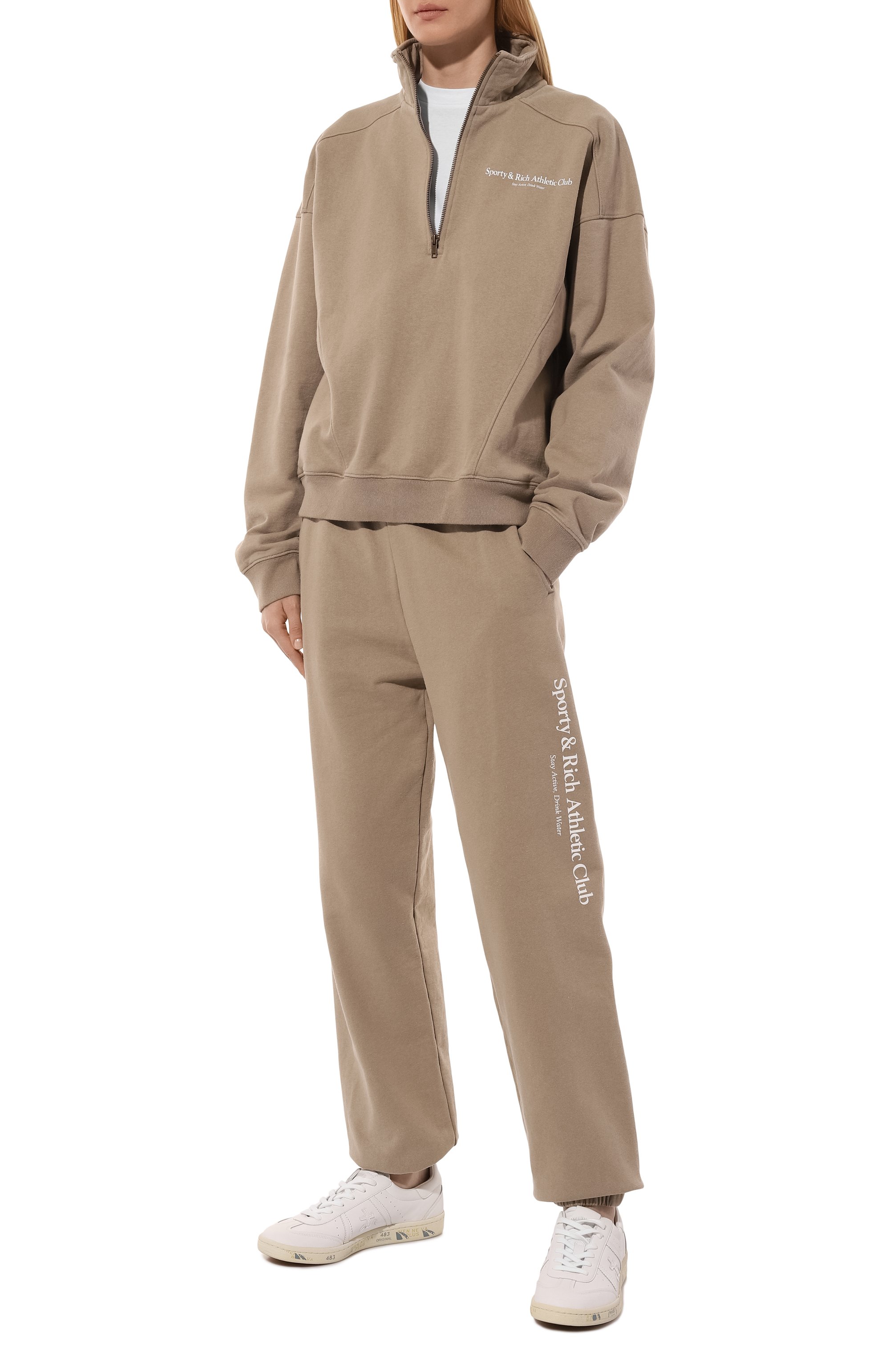 Хлопковые джоггеры SPORTY AND RICH, арт. PA036516011GY15, фото 2