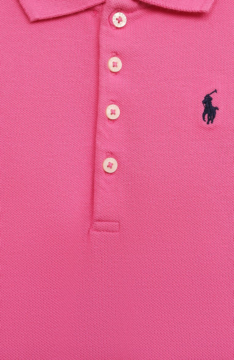 Детское хлопковое платье POLO RALPH LAUREN розового цвета, арт. 311624740 | Фото 3 (Материал внешний: Хлопок; Рукава: Короткие; Материал сплава: Проставлено; Драгоценные камни: Проставлено; Случай: Повседневный; Ростовка одежда: 2 года | 92 см, 3 года | 98 см, 4 года | 104 см)