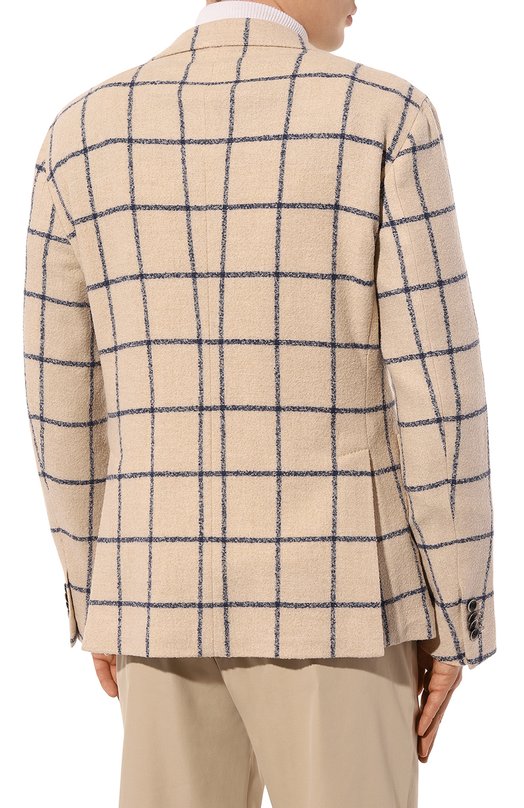 Пиджак из шерсти и шелка Nuti and Co Кремовый, фото 4