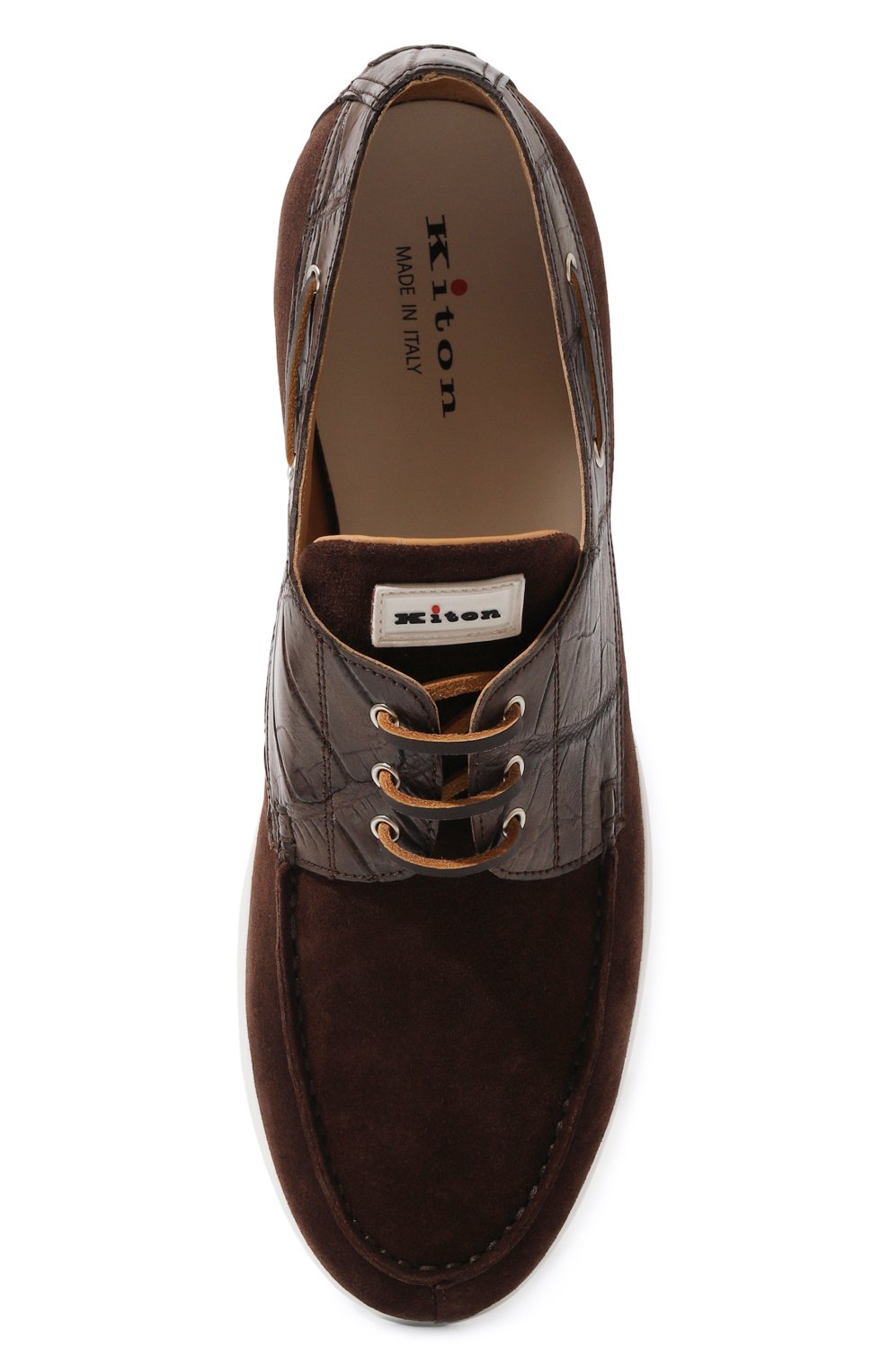 Топсайдеры с отделкой из кожи аллигатора KITON, арт. USSA085N00978_SET, фото 6