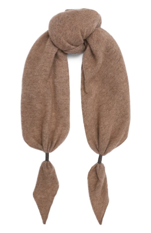 Кашемировый шарф Brunello Cucinelli MSCDFSW03P Бежевый MSCDFSW03P
