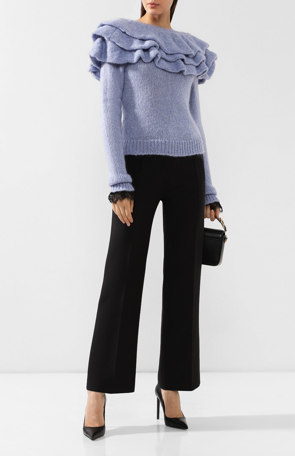 Свитер PHILOSOPHY DI LORENZO SERAFINI голубого цвета по цене 59950 руб., арт. A0935/7104, фото 2 Свитер PHILOSOPHY DI LORENZO SERAFINI, арт. A0935/7104, фото 2