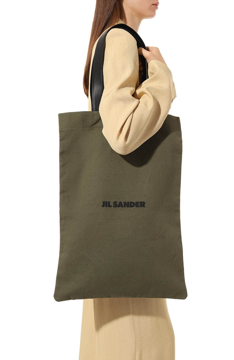 Сумка-тоут book grande JIL SANDER хаки цвета по цене 76500 руб., арт. J25WC0004/P4863, фото 2 Сумка-тоут book grande JIL SANDER, арт. J25WC0004/P4863, фото 2