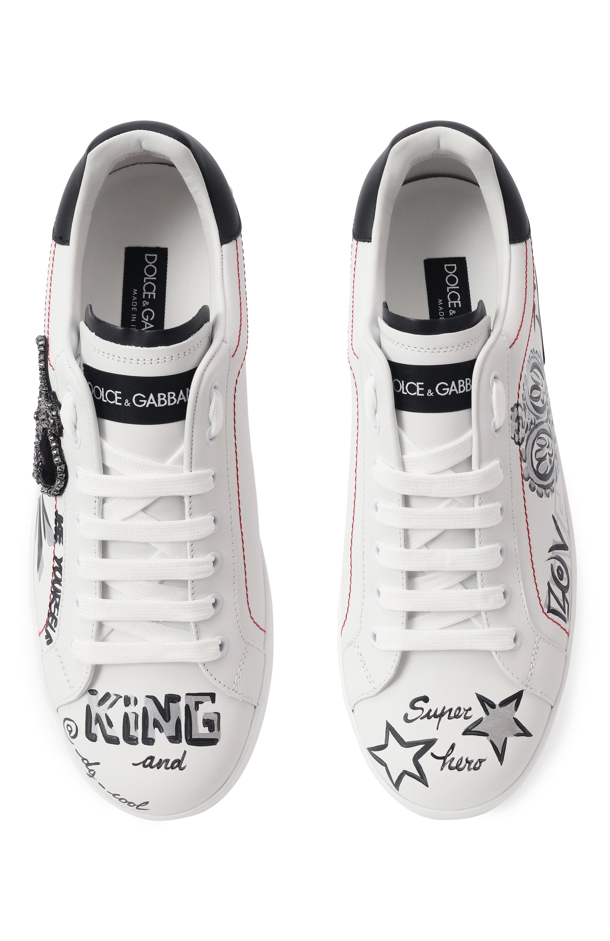 Кожаные кеды portofino DOLCE & GABBANA, арт. CS1760/A9AG1, фото 5