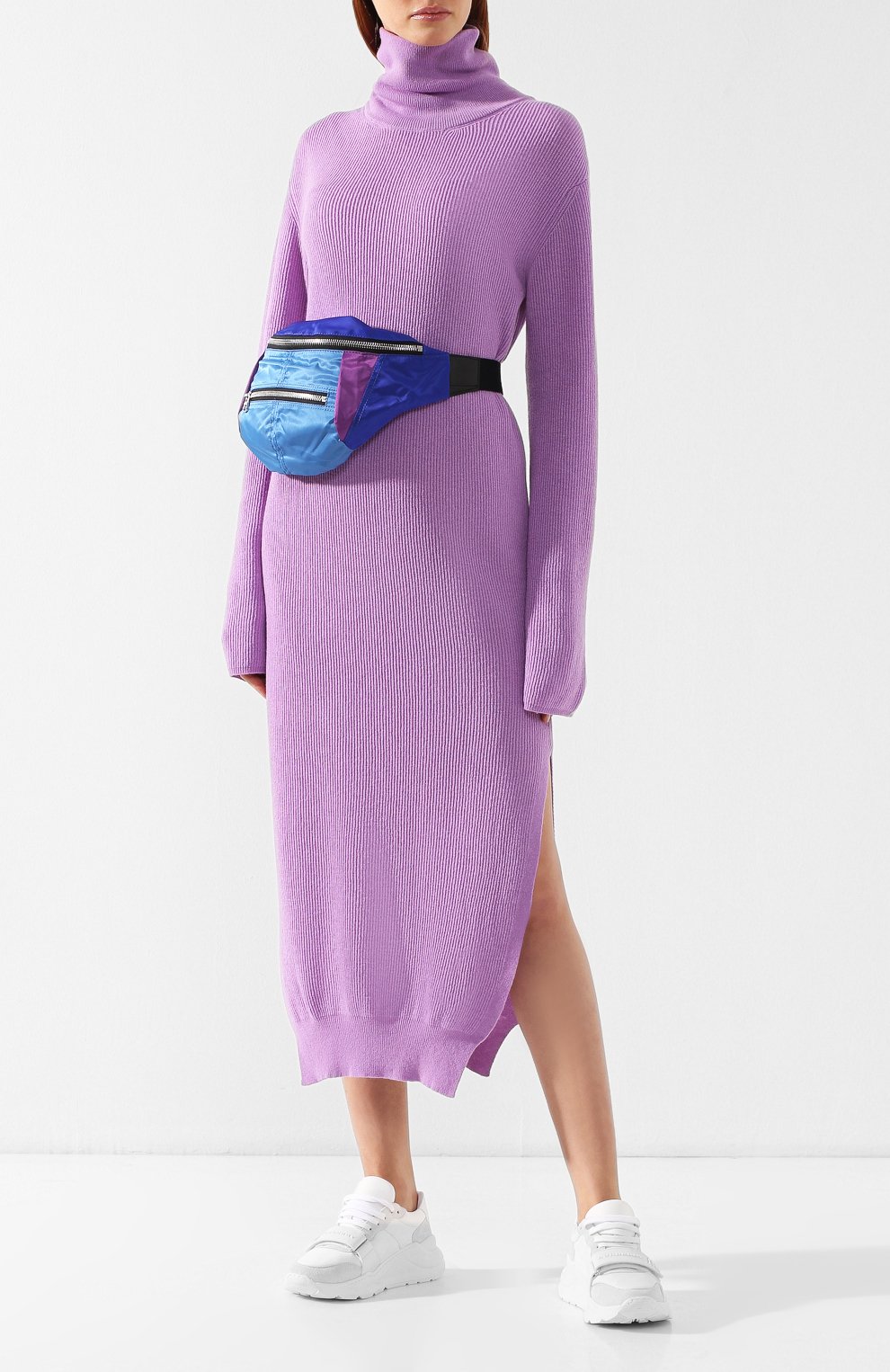 Платье с поясом NANUSHKA, арт. CANAAN_LAVENDER_CASHMERE BLEND RIB CASHMERE BLEND, фото 2