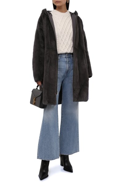 Шуба из норки и козлика YVES SALOMON, арт. 21WYM02993VIRV, фото 2