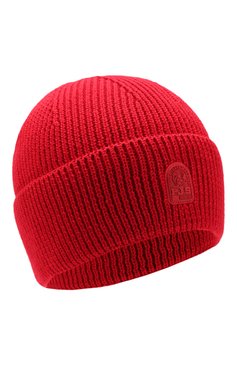 Мужская шерстяная шапка PARAJUMPERS красного цвета, арт. HA12/PLAIN BEANIE | Фото 1 (Материал: Текстиль, Шерсть; Кросс-КТ: Трикотаж; Материал сплава: Проставлено, Проверено; Нос: Не проставлено; Статус проверки: Проверено, Проверена категория)