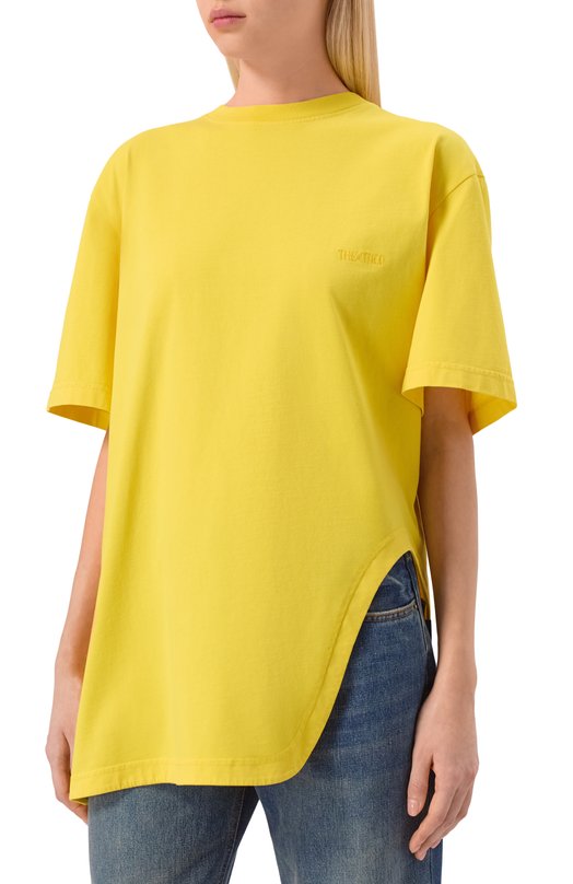 Хлопковая футболка The Attico 260WCT00350/JJJ025AA Жёлтый  260WCT00350/JJJ025AA Фото 3