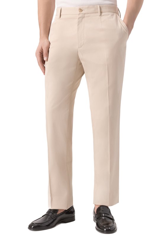 Хлопковые брюки Dolce & Gabbana GVB6ET/FUFMJ Бежевый  GVB6ET/FUFMJ Фото 3