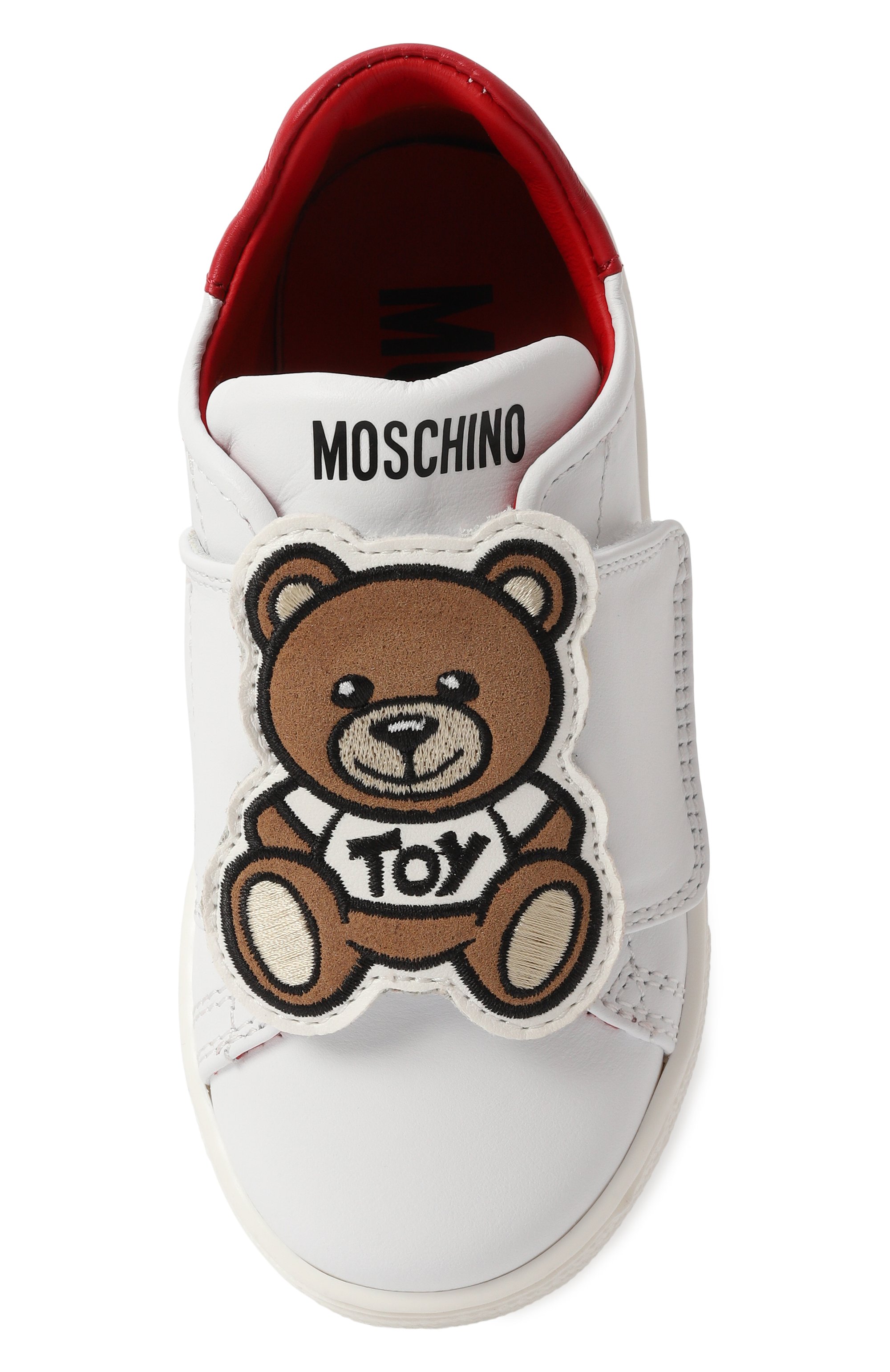 Кожаные кеды MOSCHINO белого цвета по цене 25100 руб., арт. 80457/VAR2/19-26, фото 4 Кожаные кеды MOSCHINO, арт. 80457/VAR2/19-26, фото 4