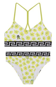 Детского раздельный купальник VERSACE желтого цвета, арт. 1018704/1A13285/8A-14A | Фото 1 (Нос: Не проставлено; Материал внешний: Синтетический материал; Девочки Кросс-КТ: Купальники-пляж; Принт: С принтом; Материал подклада: Синтетический материал; Ростовка одежда: 10 - 11 лет | 140 - 146см, 8 лет | 128 см, 12 лет | 152 см, 16 лет | 164 см)