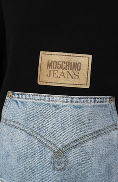 Женский хлопковое худи M05CH1NO JEANS черного цвета, арт. 232K2/A1722/8756 | Фото 5 (Рукава: Длинные; Длина (для топов): Стандартные; Материал сплава: Проставлено; Материал внешний: Хлопок; Стили: Спорт-шик; Женское Кросс-КТ: Худи-одежда; Драгоценные камни: Проставлено)