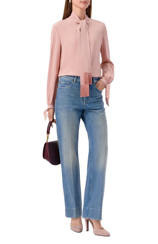 Шелковая блузка Valentino 7B3AEAV2/21B Розовый  7B3AEAV2/21B Фото 2