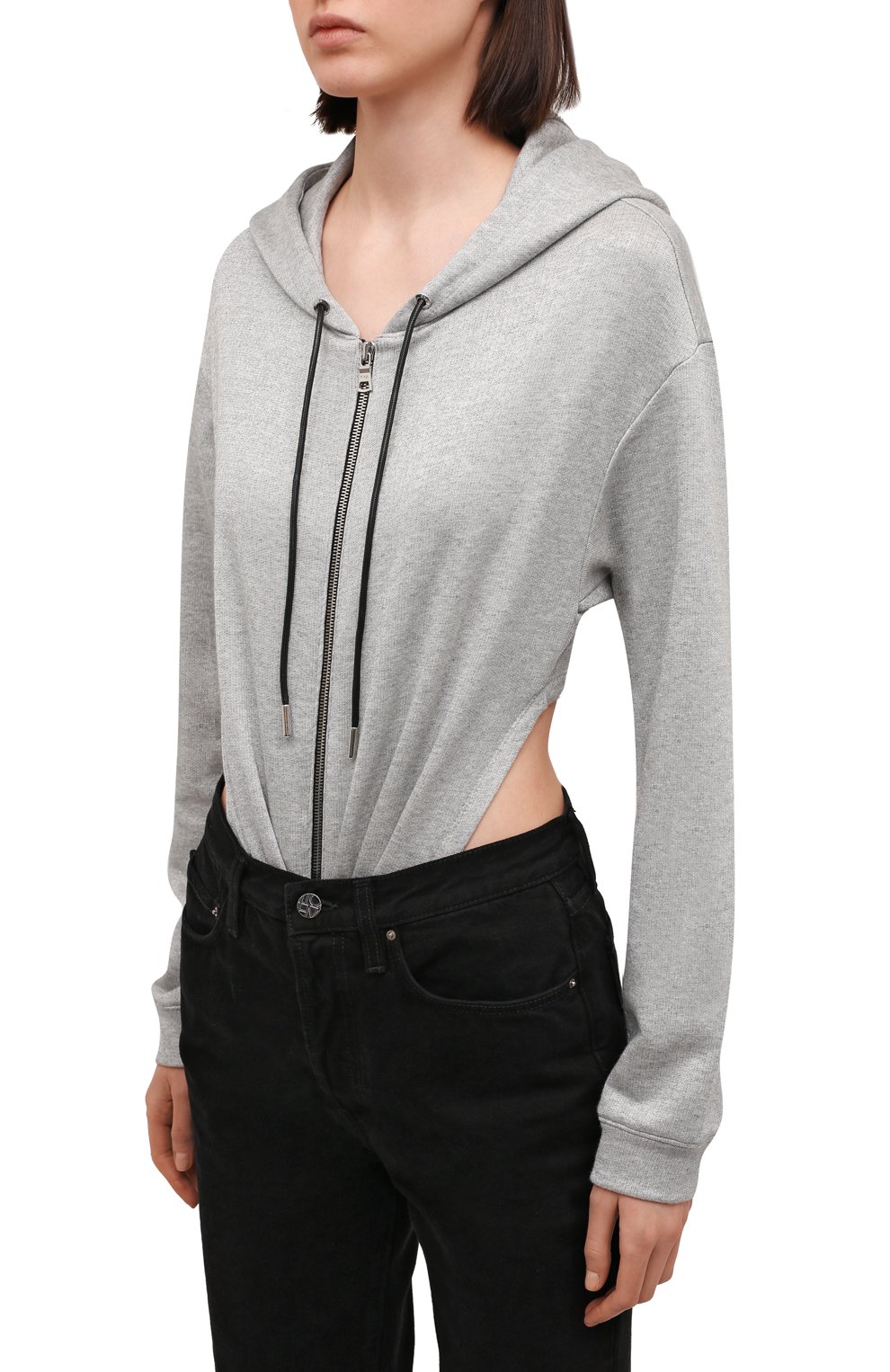 Хлопковое боди RTA серого цвета по цене 41250 руб., арт. WH21-A786-7274LTGRY, фото 3 Хлопковое боди RTA, арт. WH21-A786-7274LTGRY, фото 3