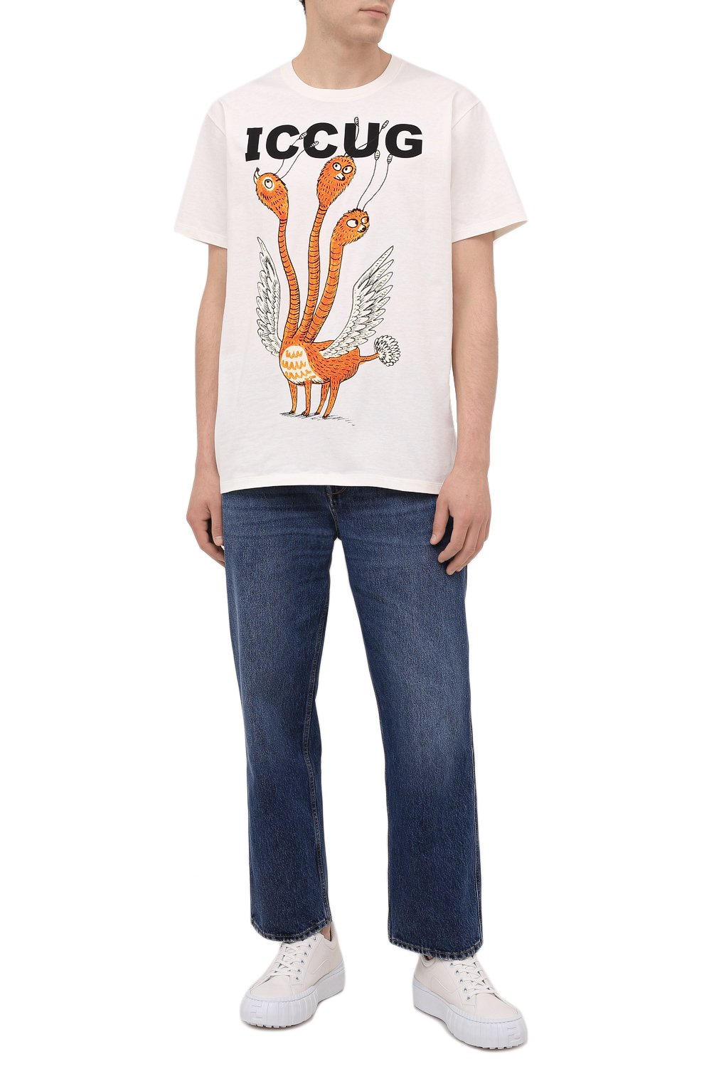 Хлопковая футболка iccug gucci x freya hartas GUCCI, арт. 548334/XJDJV, фото 2