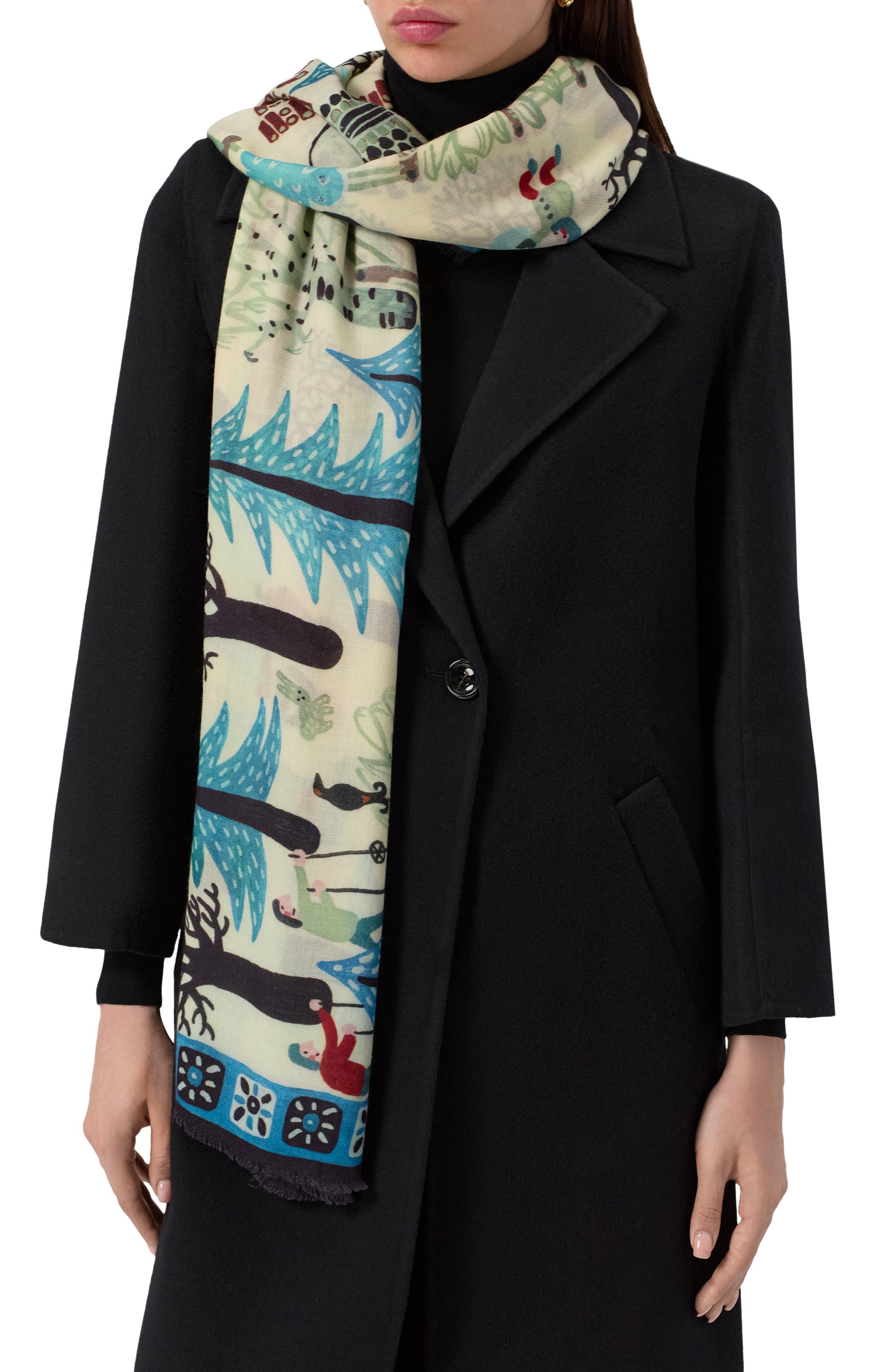 Кашемировая шаль зимняя деревня GOURJI, арт. 91233517/6144114, фото 3