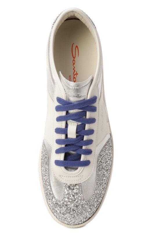 Комбинированные кеды Santoni WBPG61398PNNTHWY Серебряный  WBPG61398PNNTHWY Фото 6
