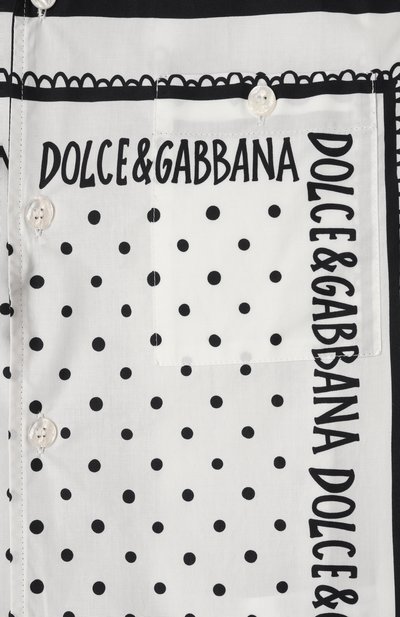 Хлопковая рубашка DOLCE & GABBANA черно-белого цвета по цене 63300 руб., арт. L44S10/FI5KQ/8-14, фото 3 Хлопковая рубашка DOLCE & GABBANA, арт. L44S10/FI5KQ/8-14, фото 3
