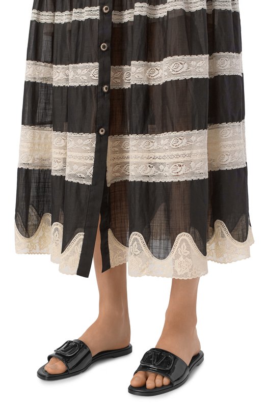 Лакированные шлепанцы Vlogo Signature Valentino 8W2S0BD5/TMK Чёрный  8W2S0BD5/TMK Фото 2