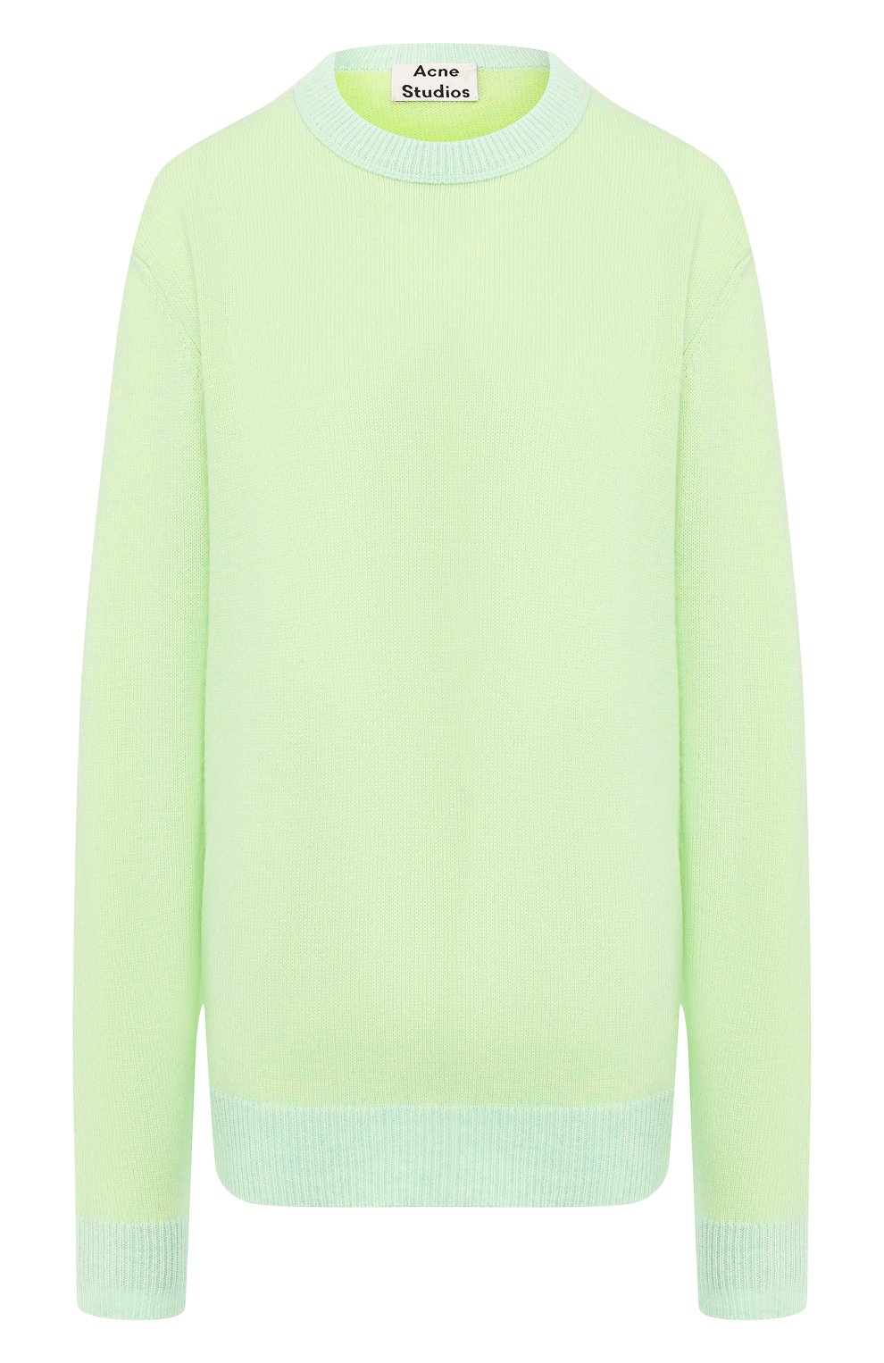 Кашемировый пуловер ACNE STUDIOS зеленого цвета по цене 47150 руб., арт. C60013/W, фото 1 Кашемировый пуловер ACNE STUDIOS, арт. C60013/W, фото 1