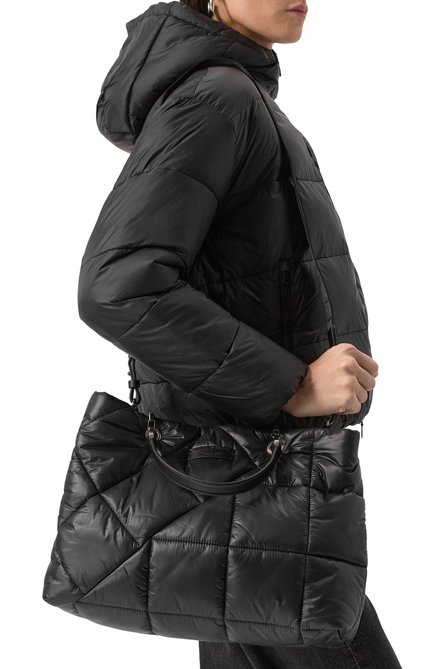 Женская сумка-тоут myea medium EMPORIO ARMANI черного цвета, арт. Y3D165/YZY9E | Фото 2 (Размер: medium; Ремень/цепочка: На ремешке; Материал: Текстиль; Драгоценные камни: Проставлено; Материал сплава: Проставлено)