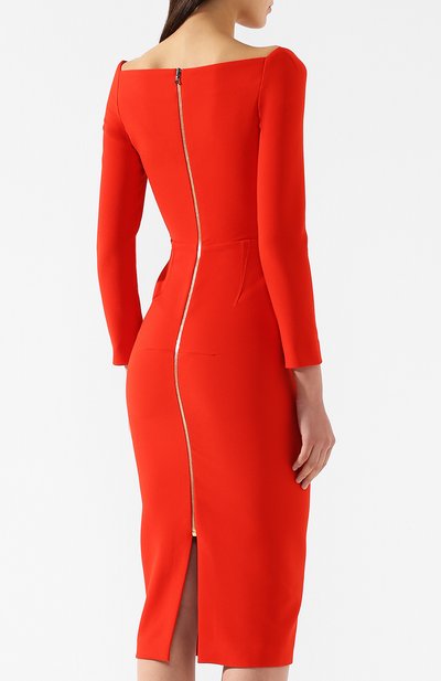 Приталенное платье-миди ROLAND MOURET красного цвета по цене 130500 руб., арт. PS19/S0510/F2196, фото 4 Приталенное платье-миди ROLAND MOURET, арт. PS19/S0510/F2196, фото 4