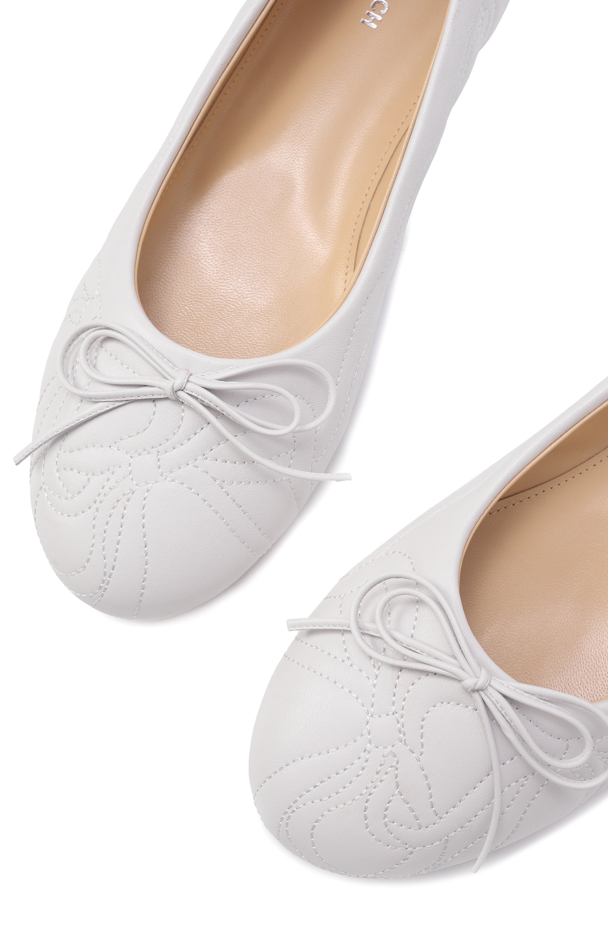 Кожаные балетки matelasse MACH & MACH, арт. SS25-S0926-10-NAP-WHT, фото 7
