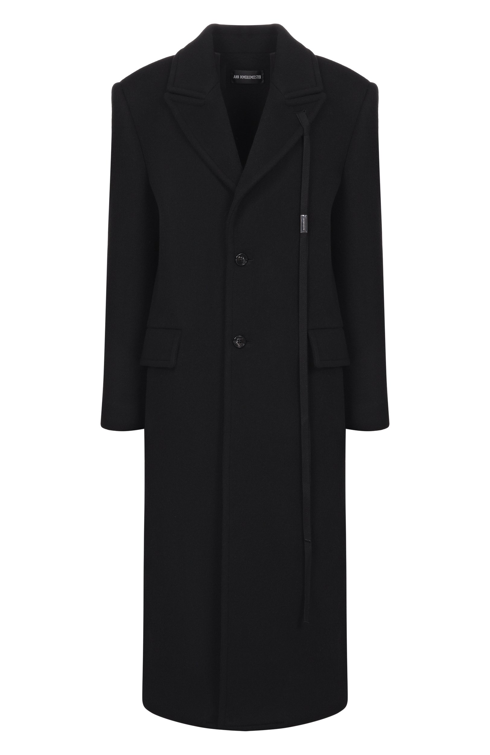 Шерстяное пальто ANN DEMEULEMEESTER черного цвета по цене 284500 руб., арт. B0014262/FA510, фото 1 Шерстяное пальто ANN DEMEULEMEESTER, арт. B0014262/FA510, фото 1