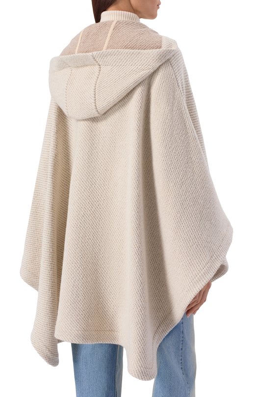 Шерстяное пончо Golden Goose Deluxe Brand GUP02367.P002191 Бежевый  GUP02367.P002191 Фото 4